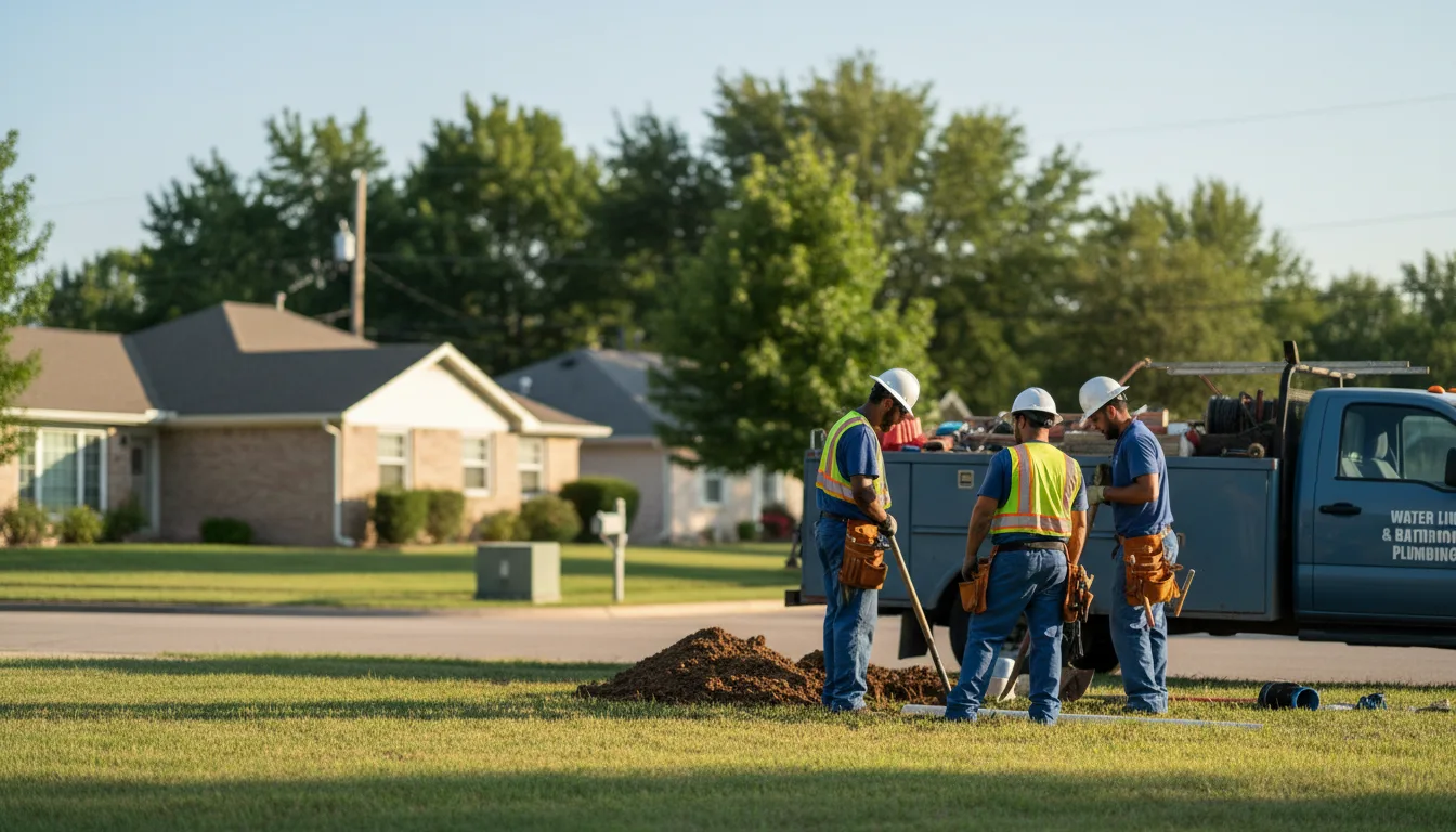 Residential water line and bathroom plumbing service in Alton, MO